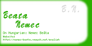 beata nemec business card